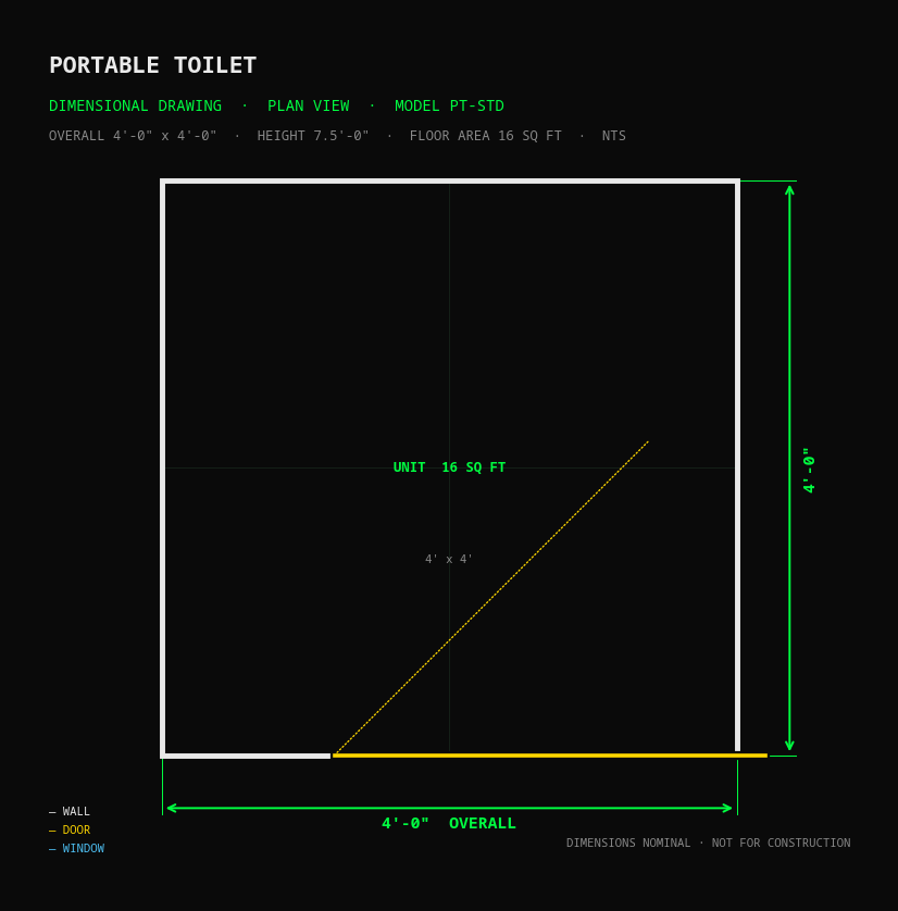 Portable Toilet — Dimensional Drawing